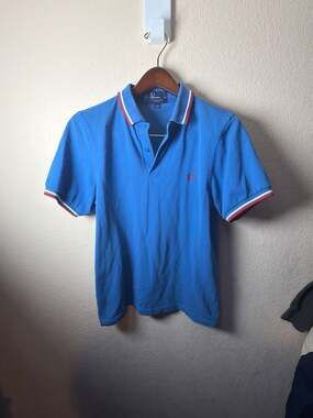 Fred Perry Men's M3600 Slim Fit Twin Tipped Pique Polo Shirt Blue Red White Size